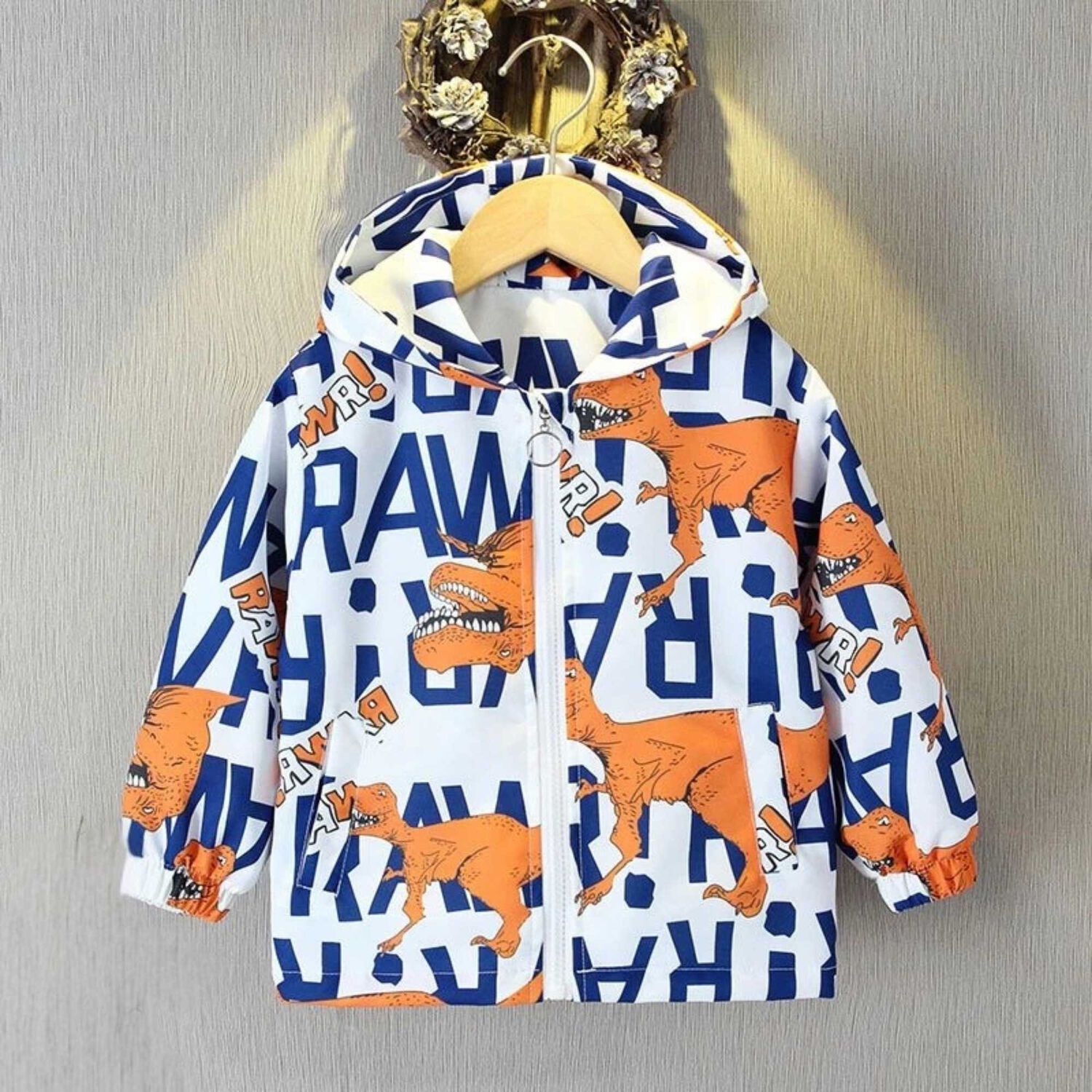 Cortaviento Impermeable Chaqueta Estampado Ni&ntilde;o Y Beb&eacute; Rawr Dinosaur image number 0.0
