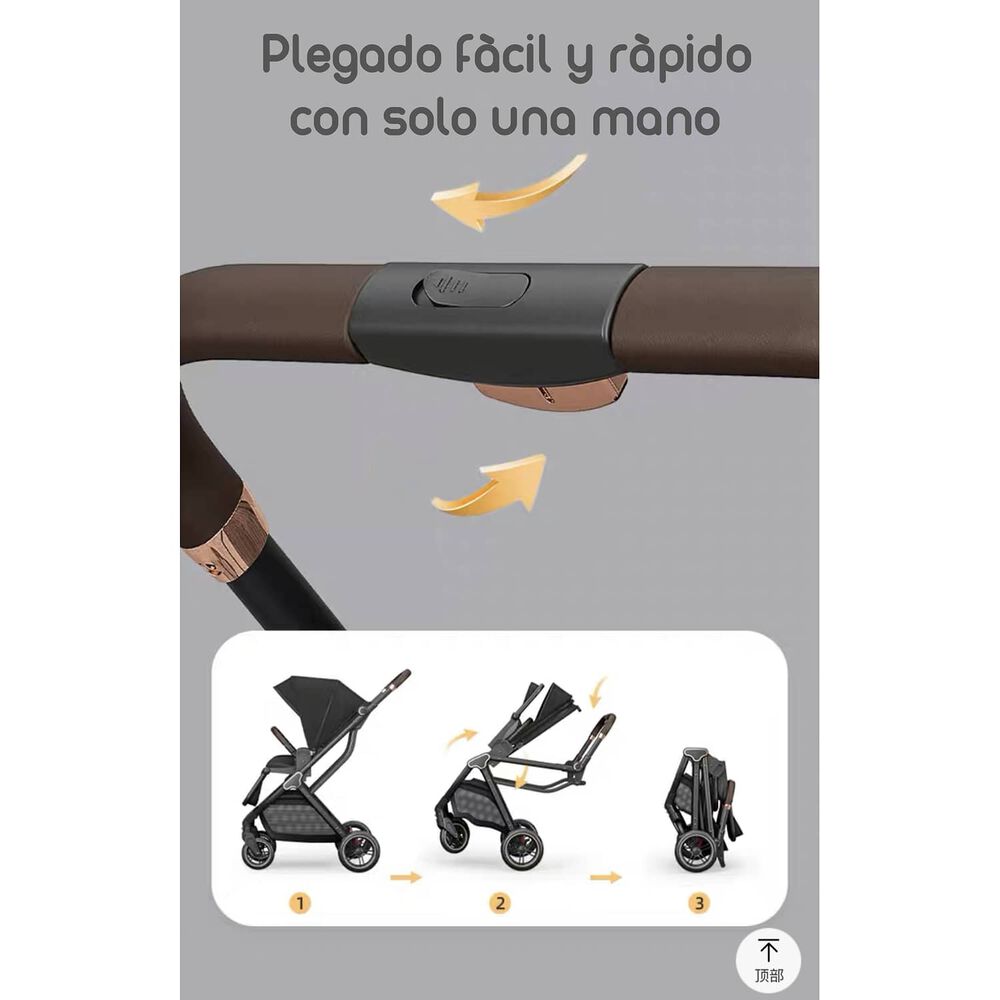 Coche De Paseo Modo Apego Y Panor&aacute;mico Lubabycas Rosado image number 7.0