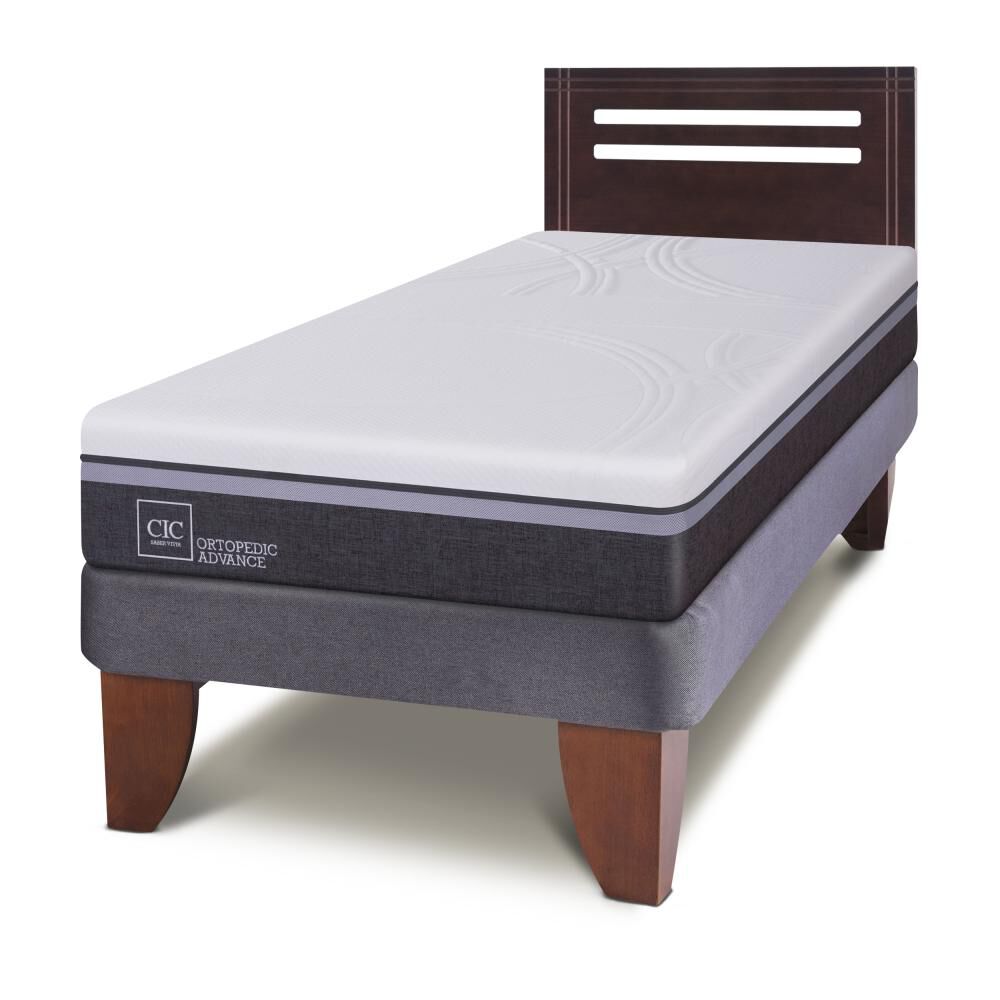 Cama Europea Cic Ortopedic Advance / 1.5 Plazas / Base Normal + Respaldo image number 1.0