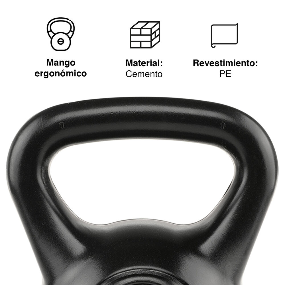Kettlebell Mancuerna Pesa Rusa Cemento 16 Kg Negro image number 4.0