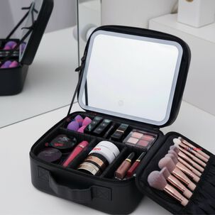 Malet&iacute;n De Maquillaje Con Luz Led Y Espejo Estuche De Maquillaje Organizador