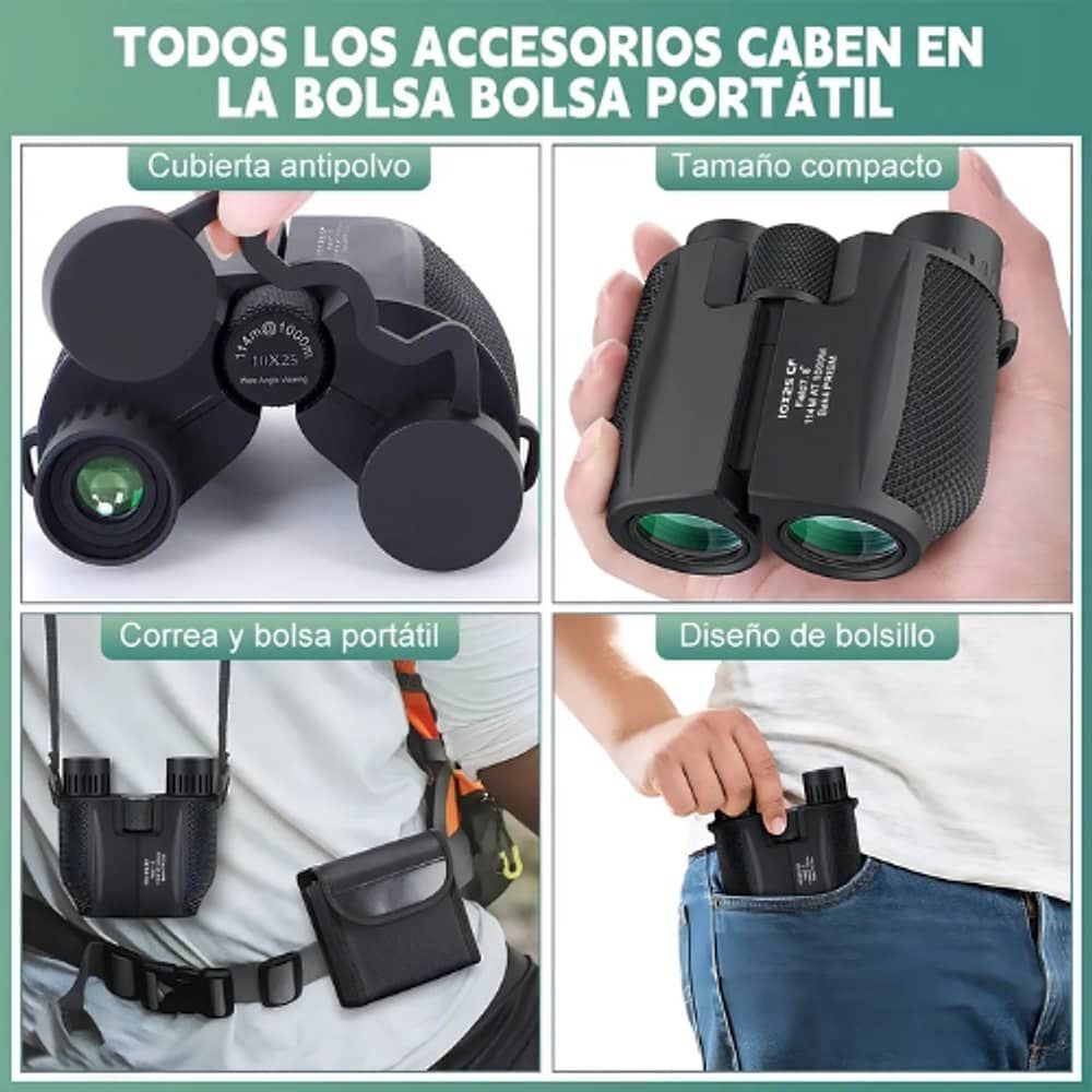Binoculares Telescopicos Hd Alta Potencia 10x25 Portatiles image number 3.0