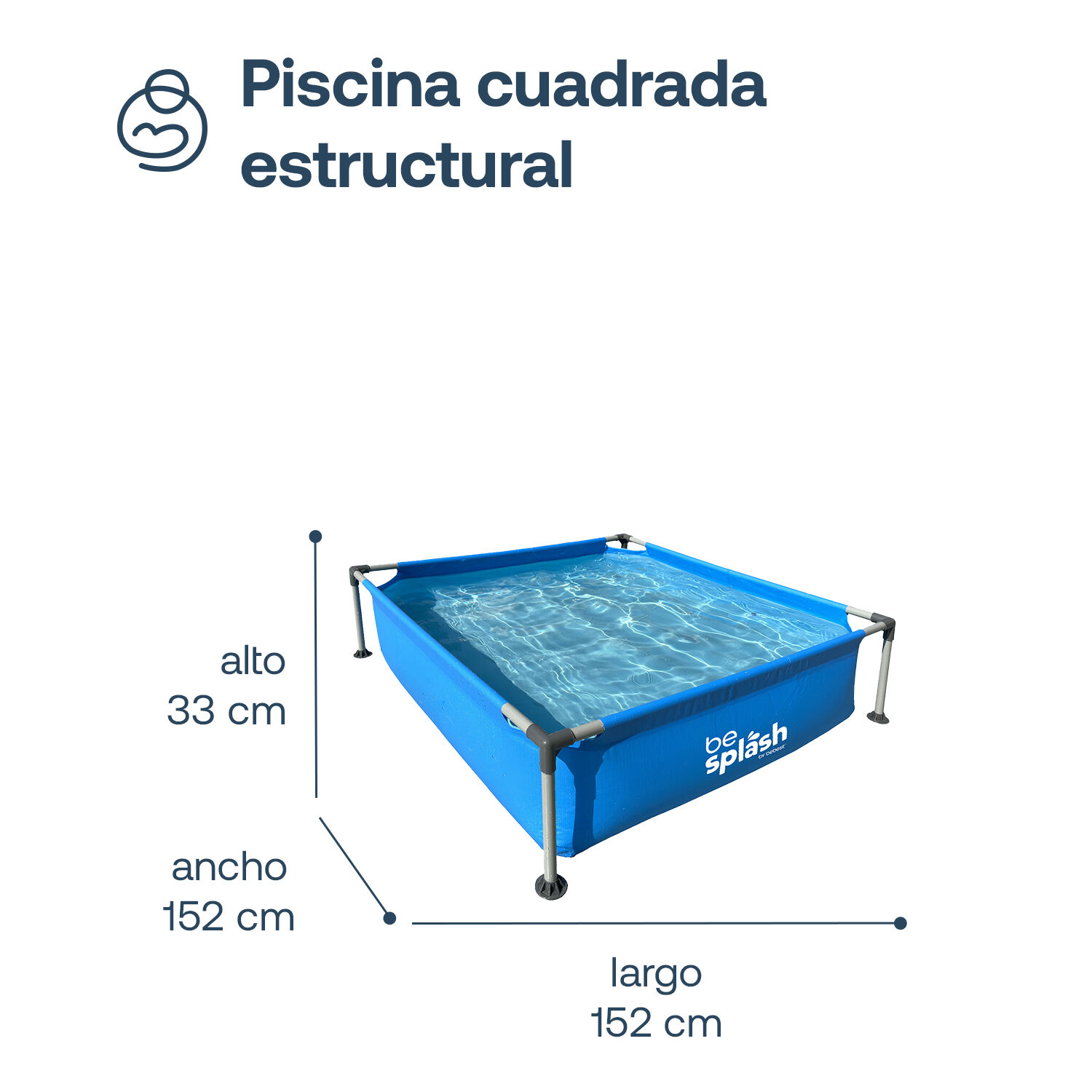 Piscina Estructural 152x152x33cm Besplash image number 6.0