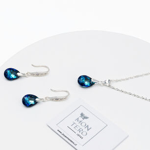 Conjunto Milan Cristal Genuino Bernuda Blue