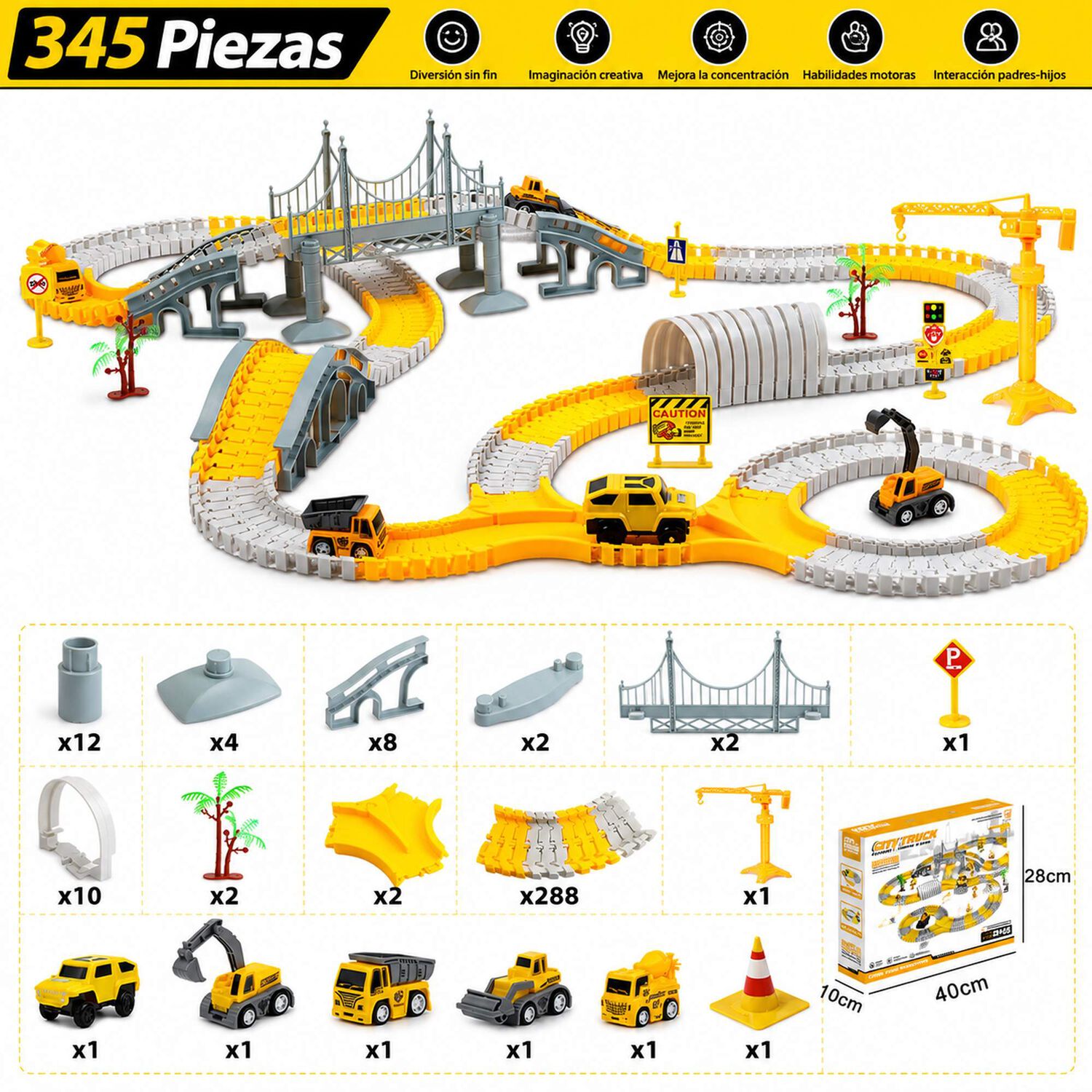 Set Pista De Autos Infantil Bloques Armables image number 4.0