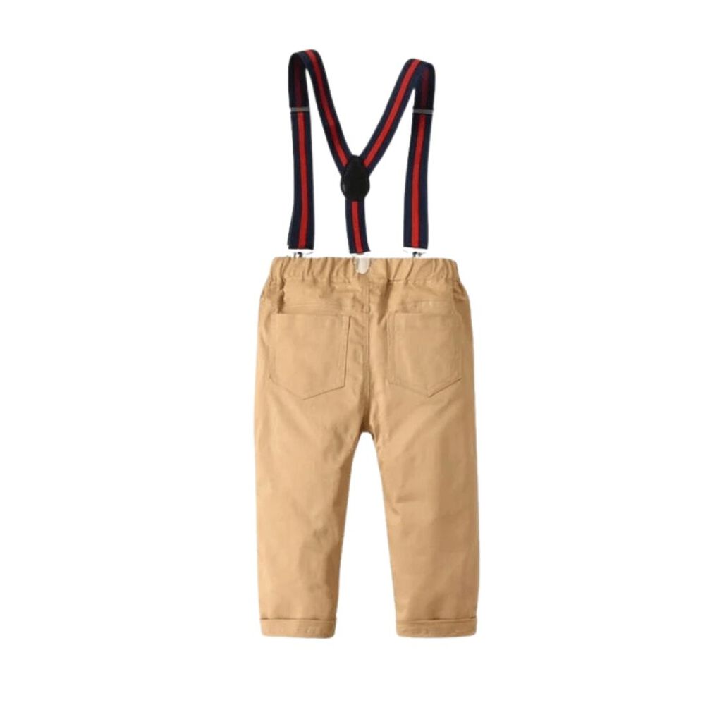 Conjunto De Vestir Con Pantalón Y Tirantes Bebé Niño 6 A 18 Meses Beige image number 4.0
