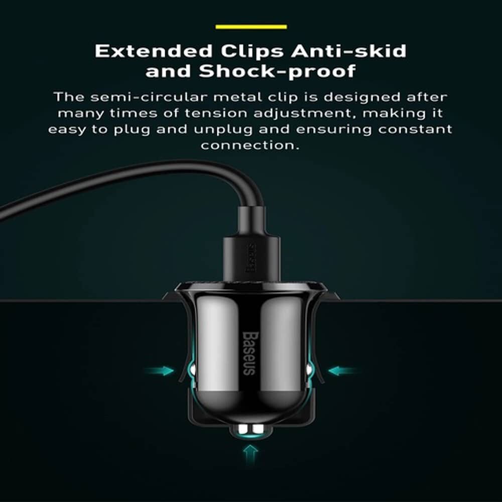 Cargador De Celular Auto 4.8 A Baseus Original Mini Carga Rapida 4.8 Amperes Al Encendedor Del Carro image number 7.0