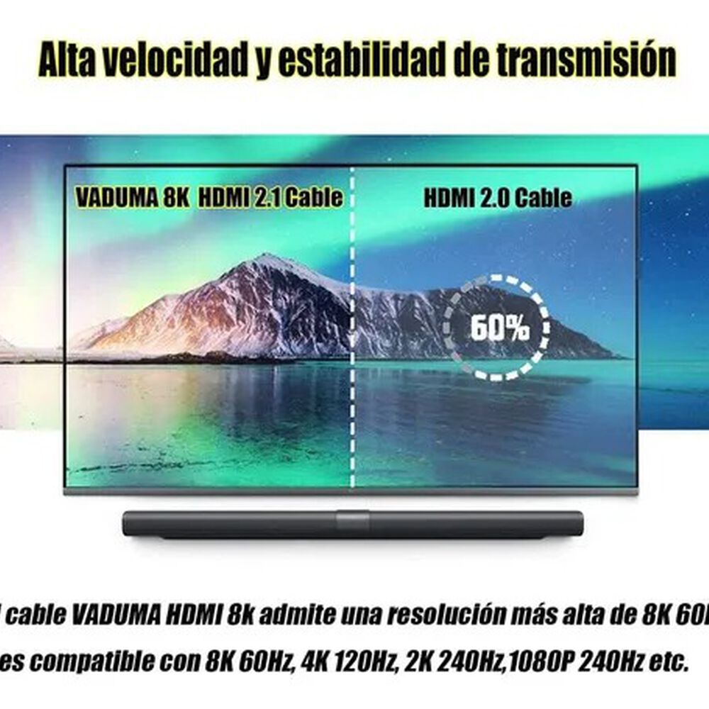 Cable Adaptador Multimedia Hdmi 8k 60hz Ultra Hd2.1 Alta Velocidad 5 Metros image number 4.0