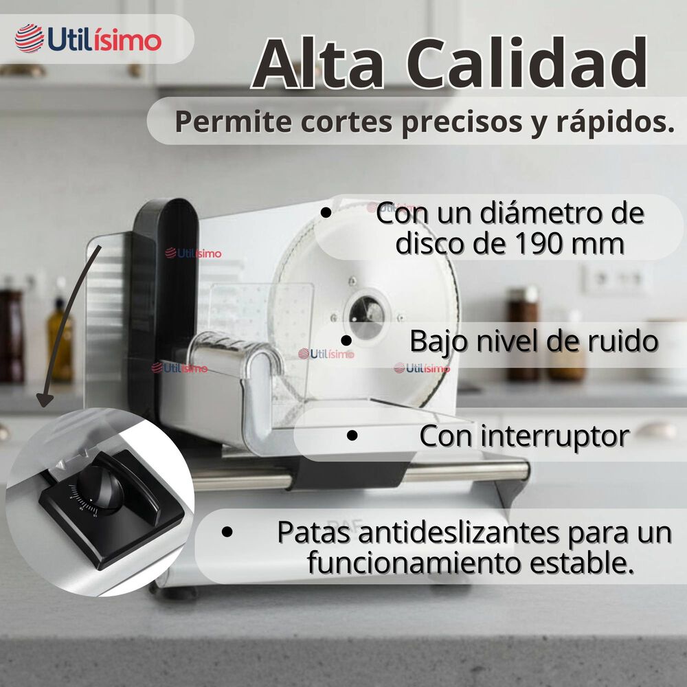 Rebanadora Cortadora Fiambre Carne Eléctrica Raf Color Plateado image number 3.0