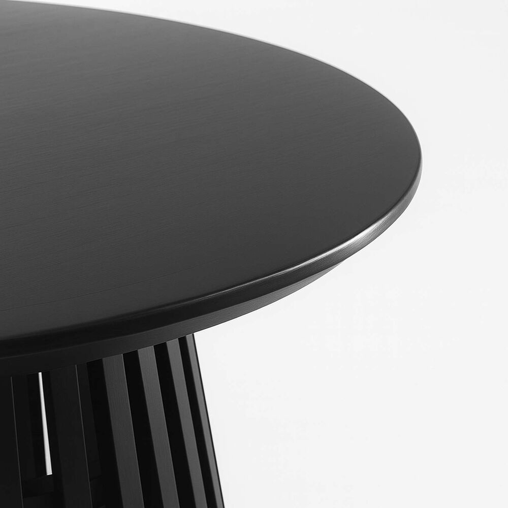 Mesa Redonda De Comedor 120 Cm Madera Natural Base Estilo Rejilla image number 5.0