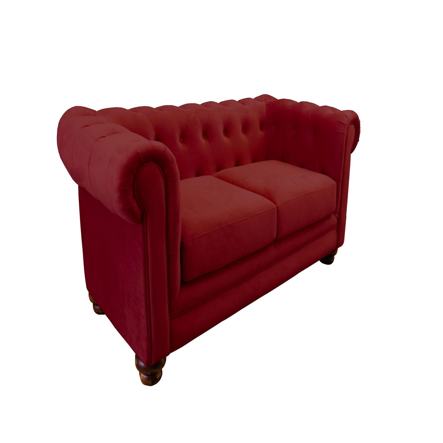 Sofa Florencia 2 Cuerpos Tela Velvet Burdeo image number 1.0