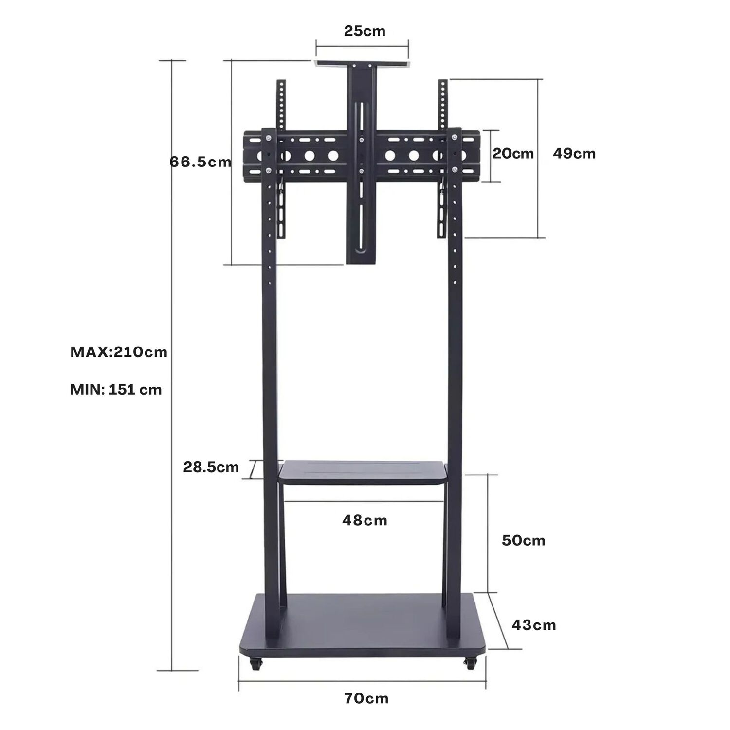 Soporte Tv Base Pedestal Rueda Televisor De 32 A 70 Pulgadas image number 4.0