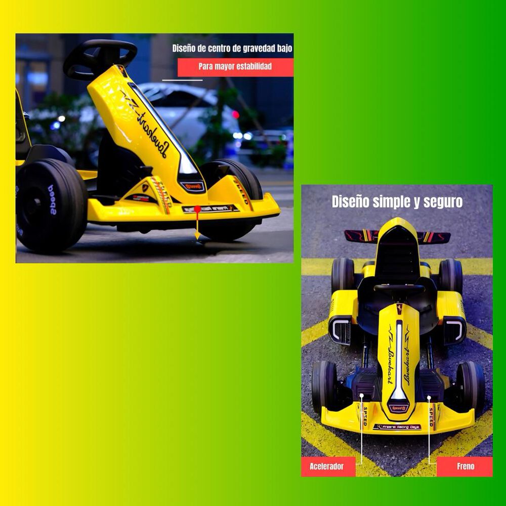 Go Kart Auto Eléctrico 12v25a Rojo Con Control Lubabycas image number 13.0