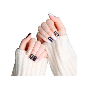 U&ntilde;as Sticker Efecto Gel Tiolla Gold Star Navy