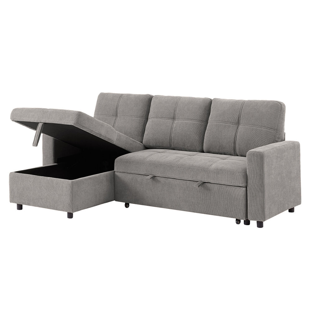 Sof&aacute; Cama 3 Cuerpos Gris 216x106x91cm Almacenaje image number 3.0