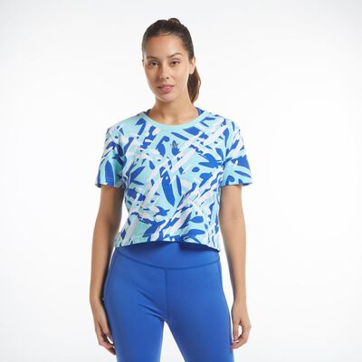 Polera Deportiva Crop Estampada Manga Corta Mujer Wetland