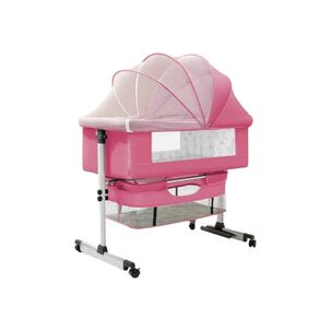 Cuna Colecho Con Mudador Y Accesorios Lubabycas Rosada