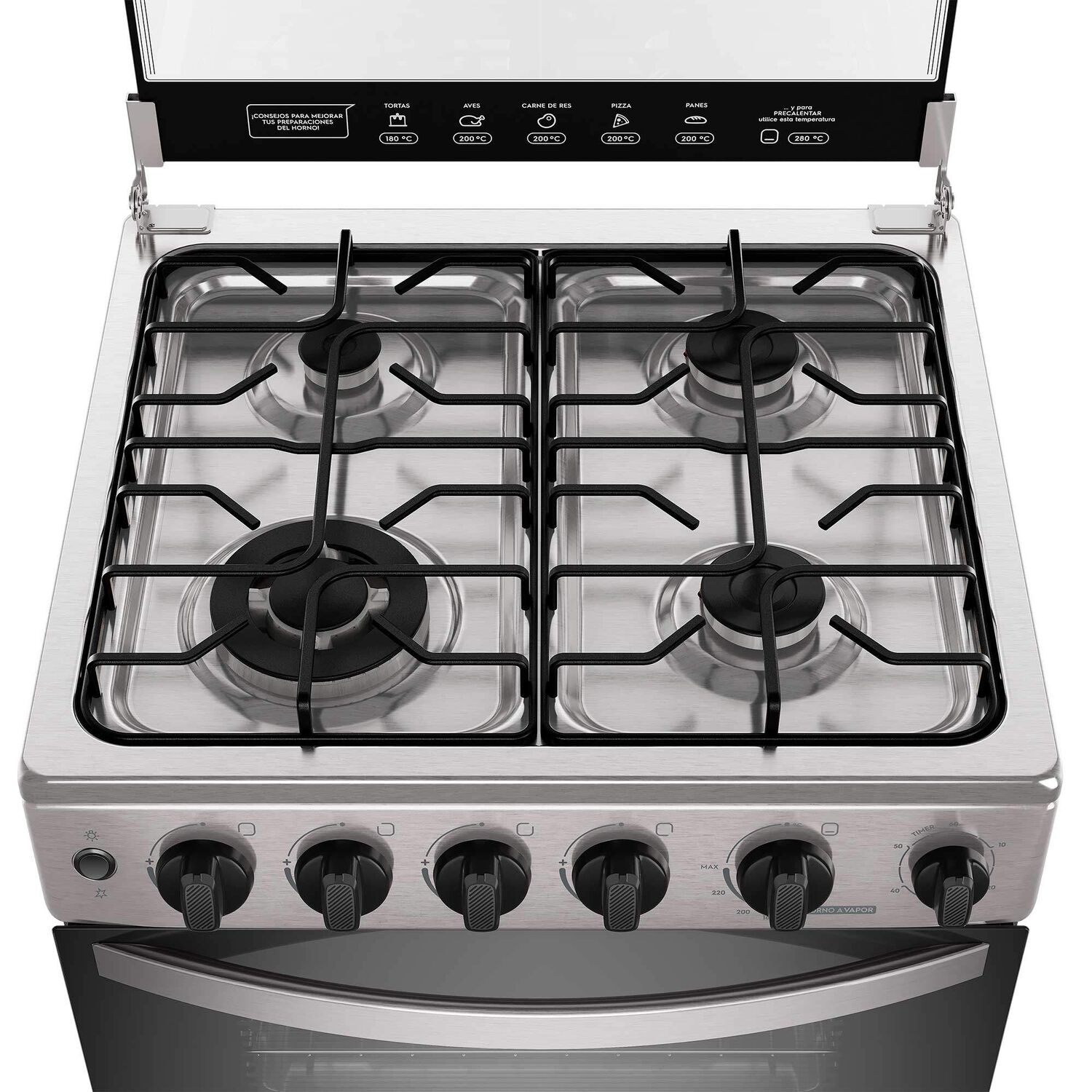 Cocina A Gas 4 Platos Horno Vapor Y Triple Llama Fm4ssc Inox image number 7.0