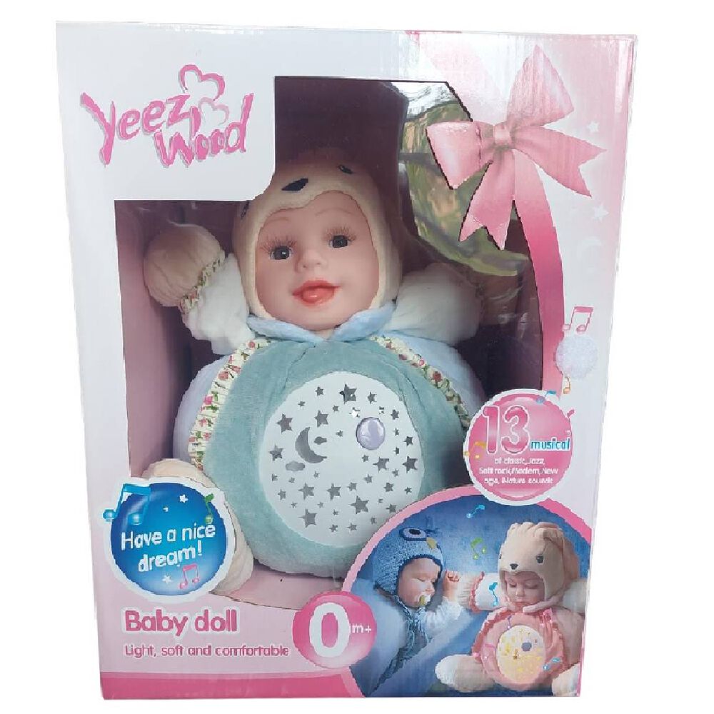 Muñeca Espanta Cuco Proyector Musical Bebe Con Gorro Animal image number 0.0