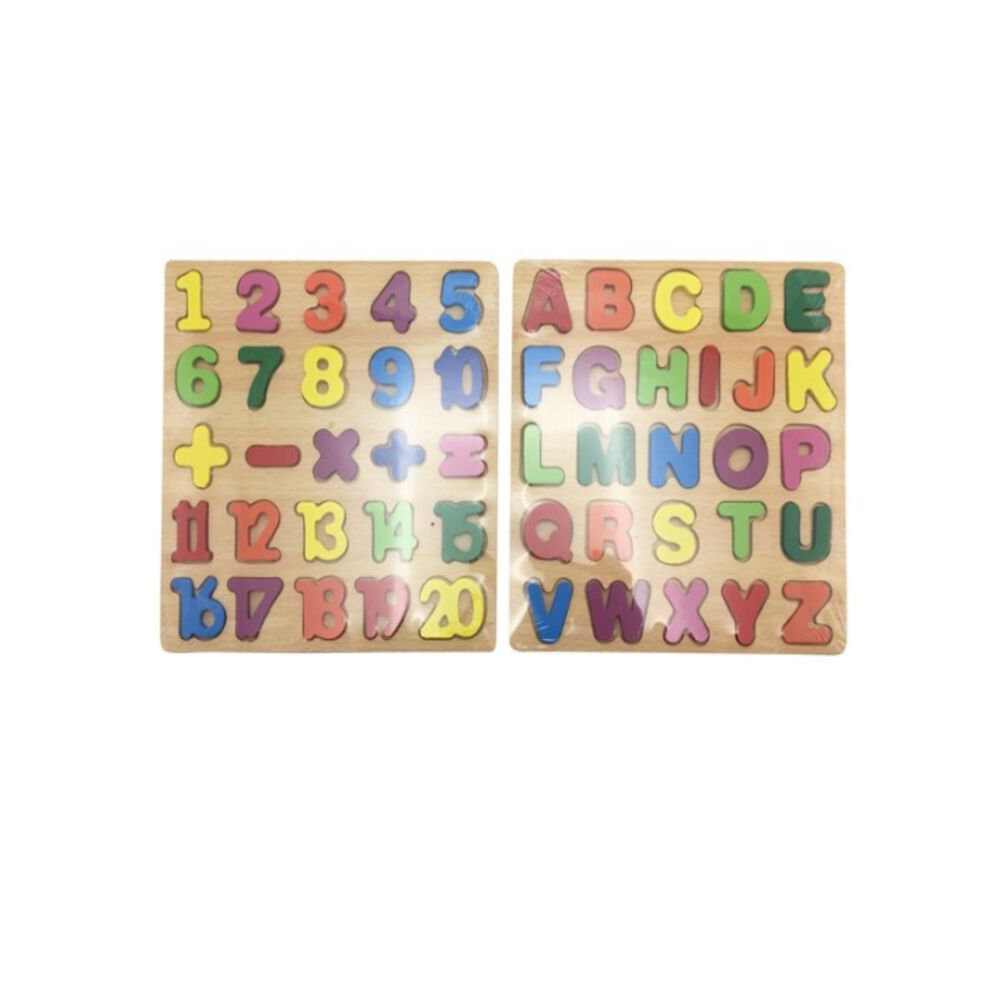 Juego Madera Letras Números Didáctico Niños Abecedario Encaj image number 6.0