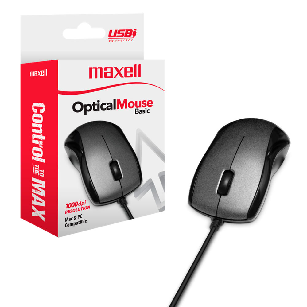 Mouse Usb Optico Maxell Mowr-101 Ergonomico Sensor 1000dpi image number 0.0