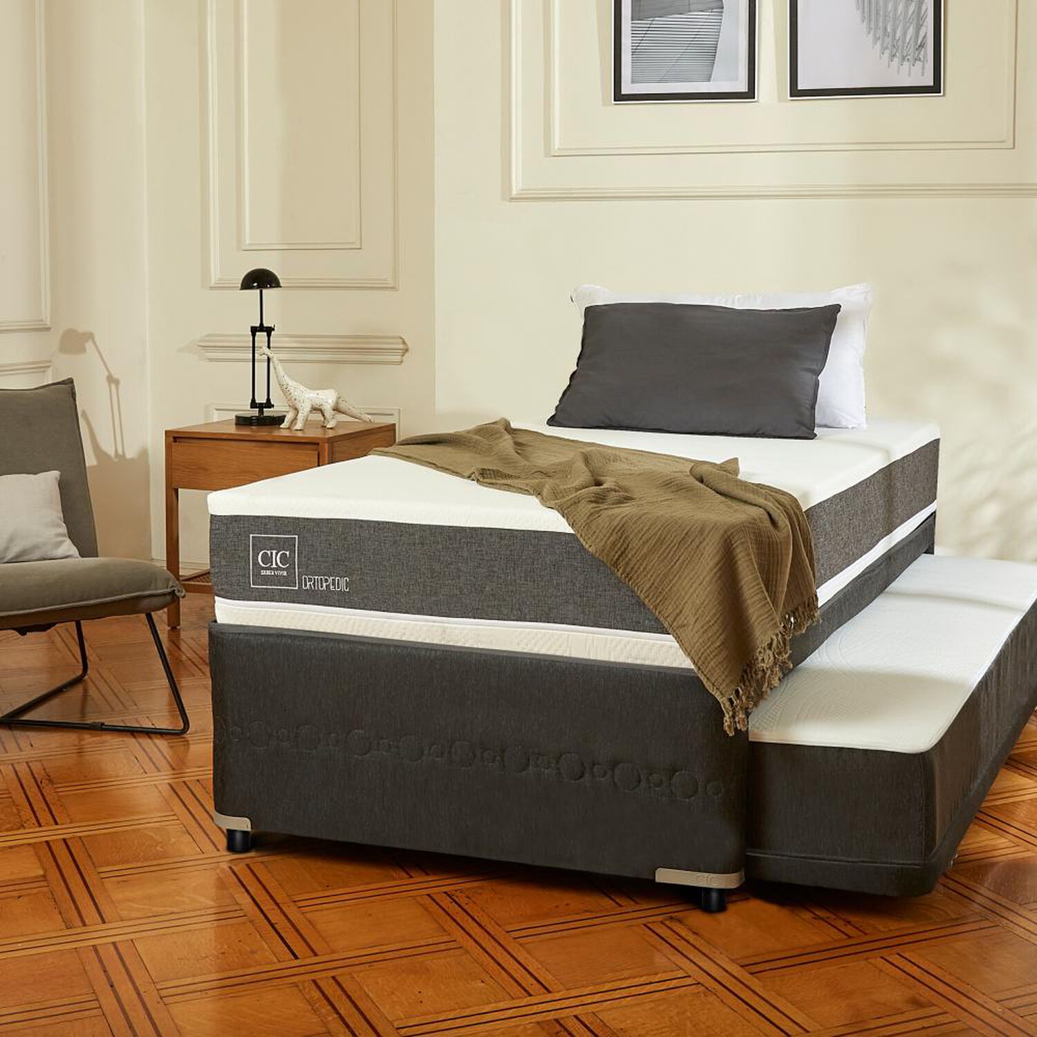 Cama Nido Cic Ortopedic / 1.5 Plazas / Base Normal + Set De Maderas image number 5.0