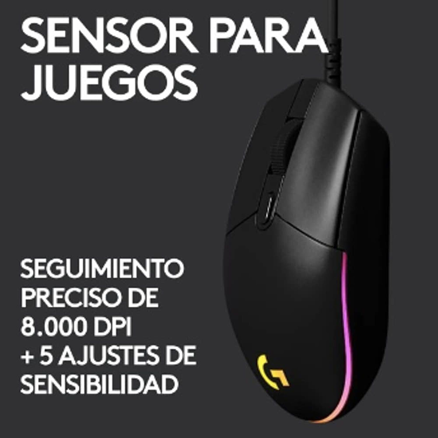 Mouse Gamer Logitech New G203 Lightsync Rgb Color Negro image number 2.0