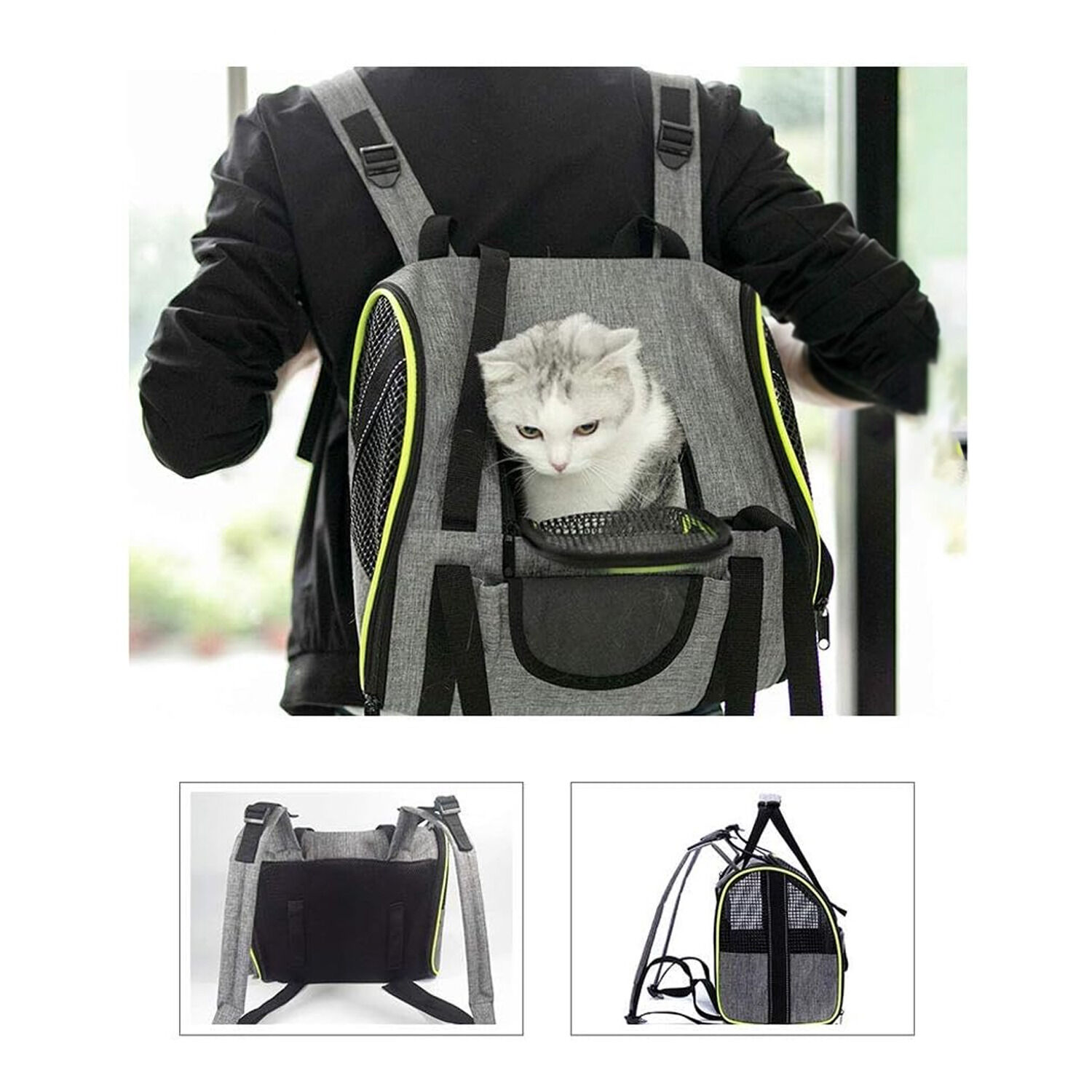 Bolso Transportador Mascotas Perro Gato Respirable image number 3.0