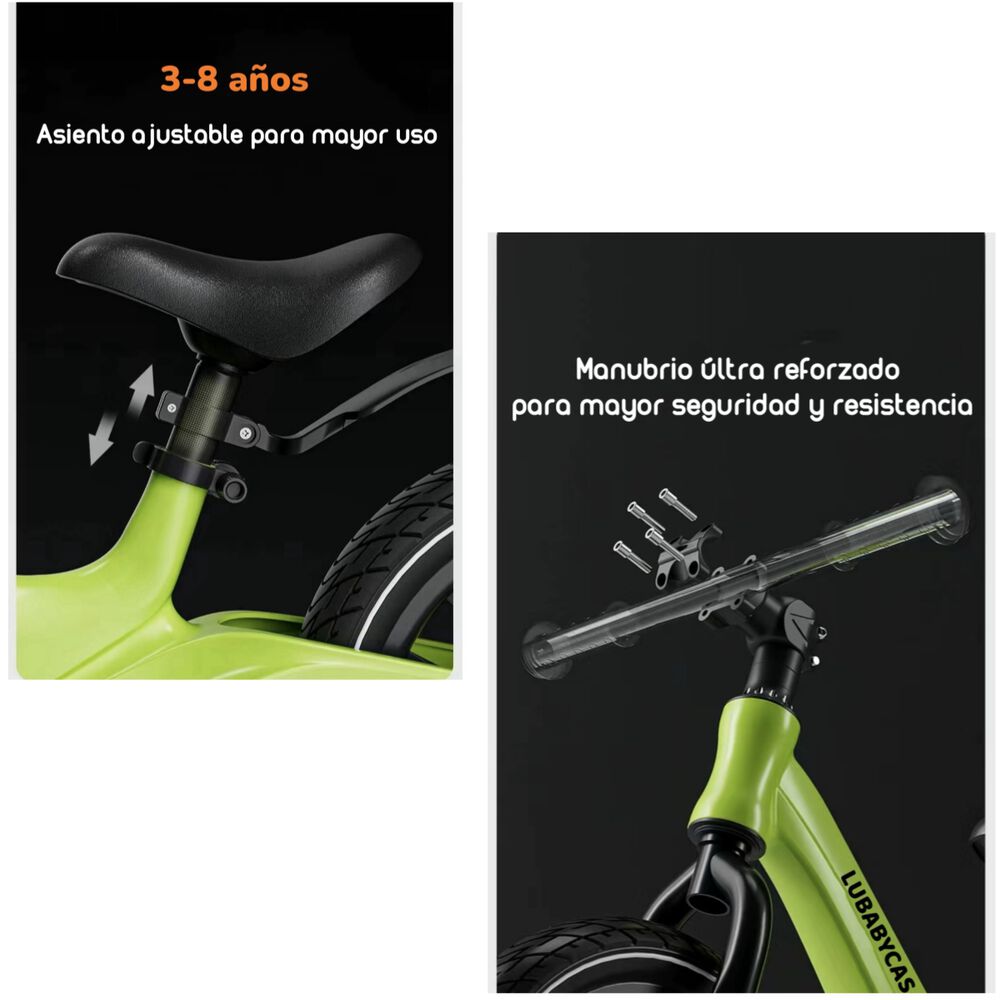 Bicicleta De Equilibrio 3-8 Años Aro 14 Rosada Lubabycas image number 3.0