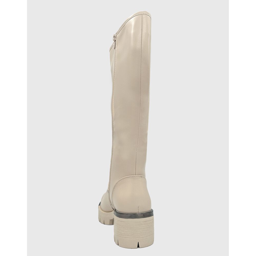Bota Para Mujer Beige Bajo La Rodilla Lisa Danicolle image number 3.0