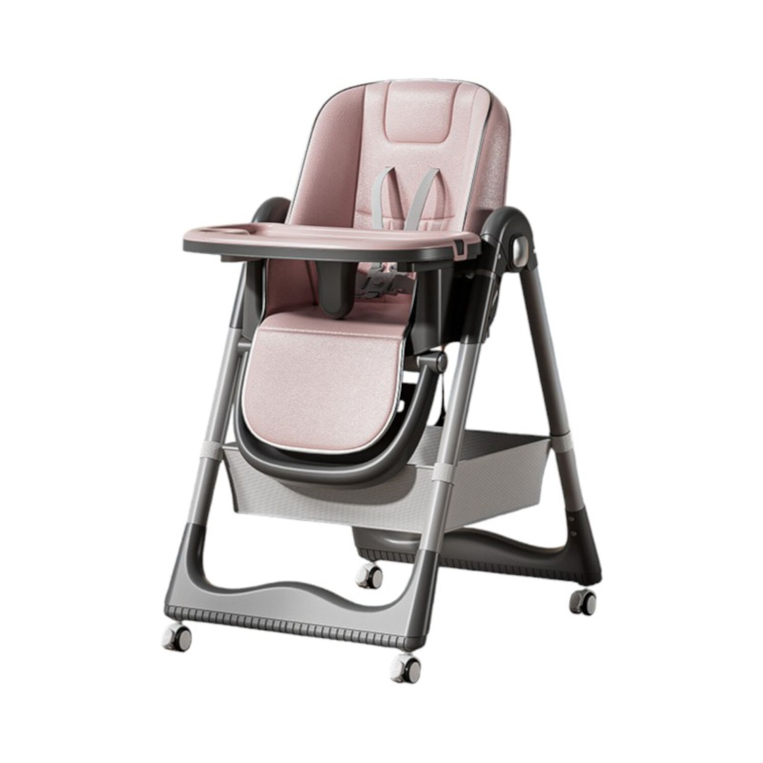 Silla De Comer Reclinable Plegable Lubabycas Rosada image number 6.0