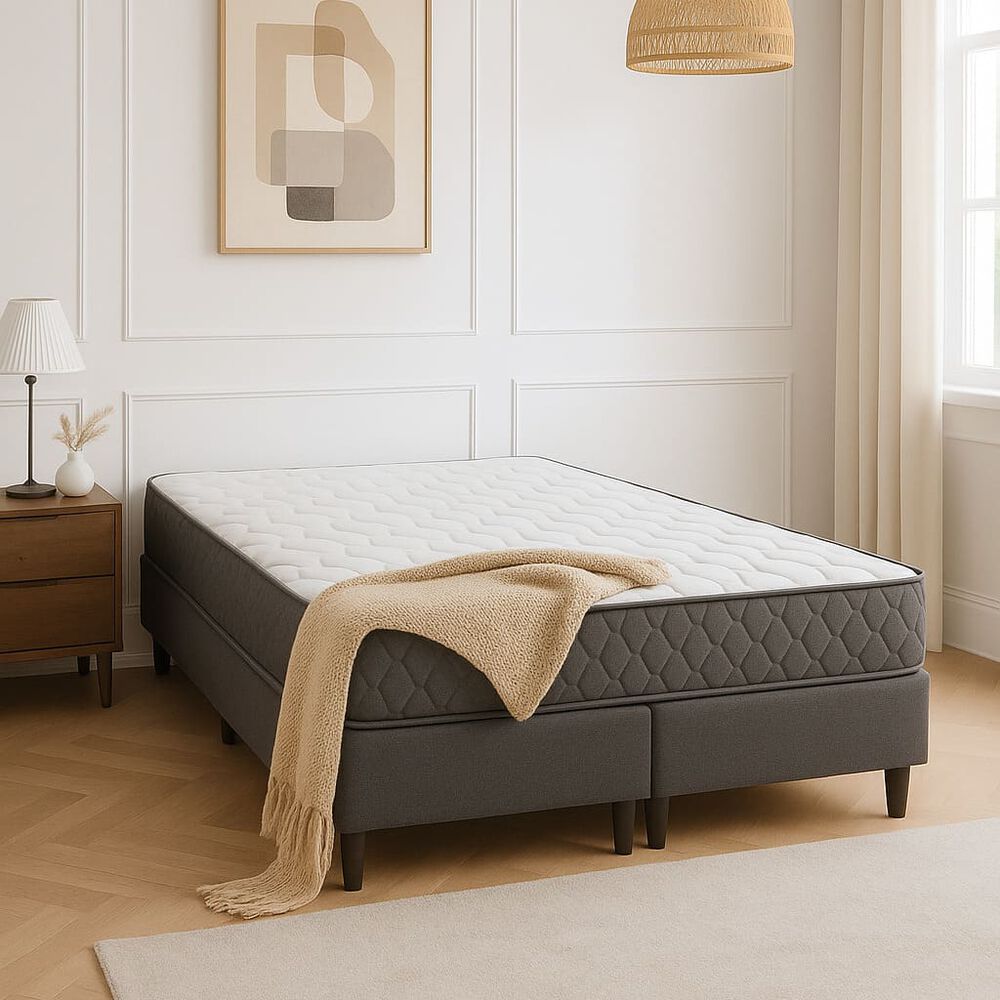 Colchon Hipnos 2.0 Plaza Resorte Bonell Altura 25 Cm Gris /blanco image number 2.0