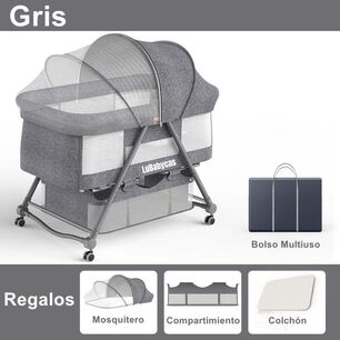 Cuna Beb&eacute; Mois&eacute;s Con Mosquitero Pro Gris Lubabycas