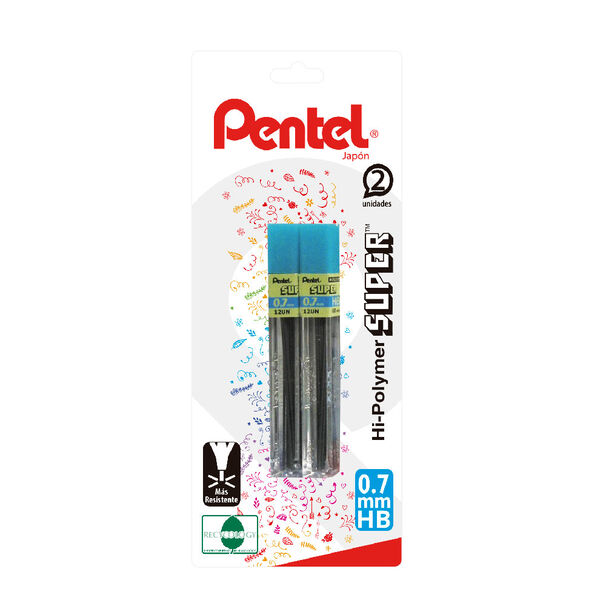 Set 2 Tubos Minas 0.7mm Hb Pentel