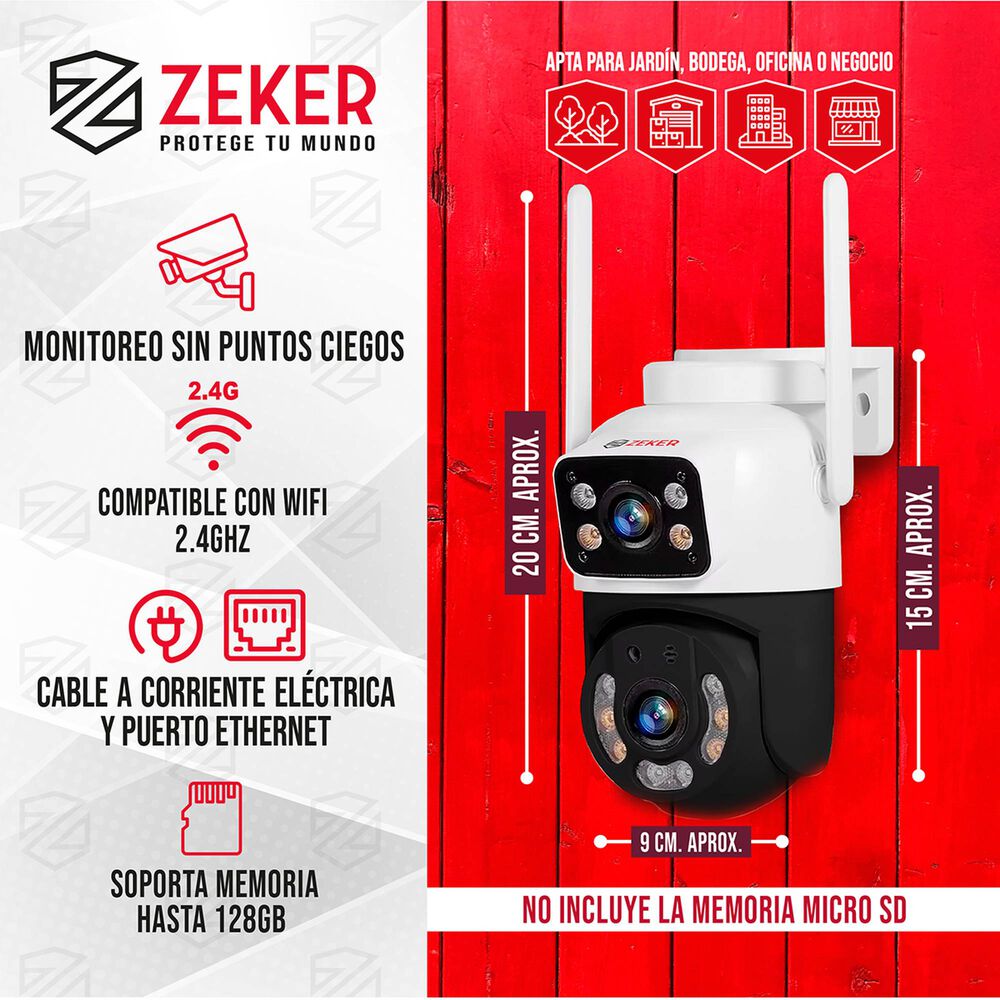 Pack X2 C&aacute;mara De Seguridad 2.4g Zeker Doble 4mp Impermeable image number 1.0