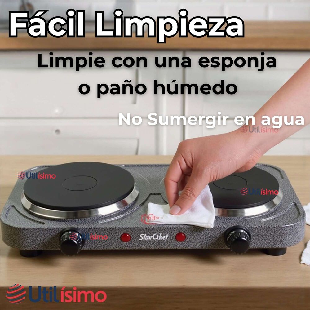 Cocina El&eacute;ctrica 2 Platos Cocinilla Port&aacute;til 2000w De Potencia image number 4.0