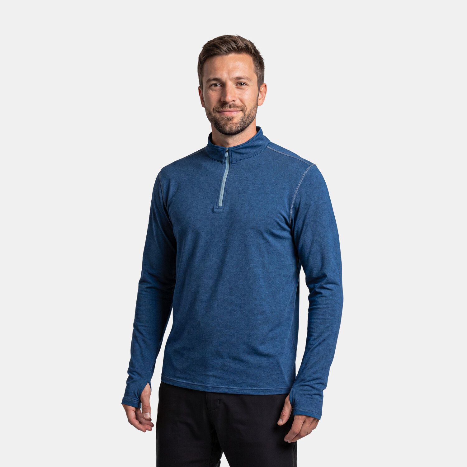 Polera Dry Fit Hw Spx Manga Larga Hombre Deep Blue image number 0.0