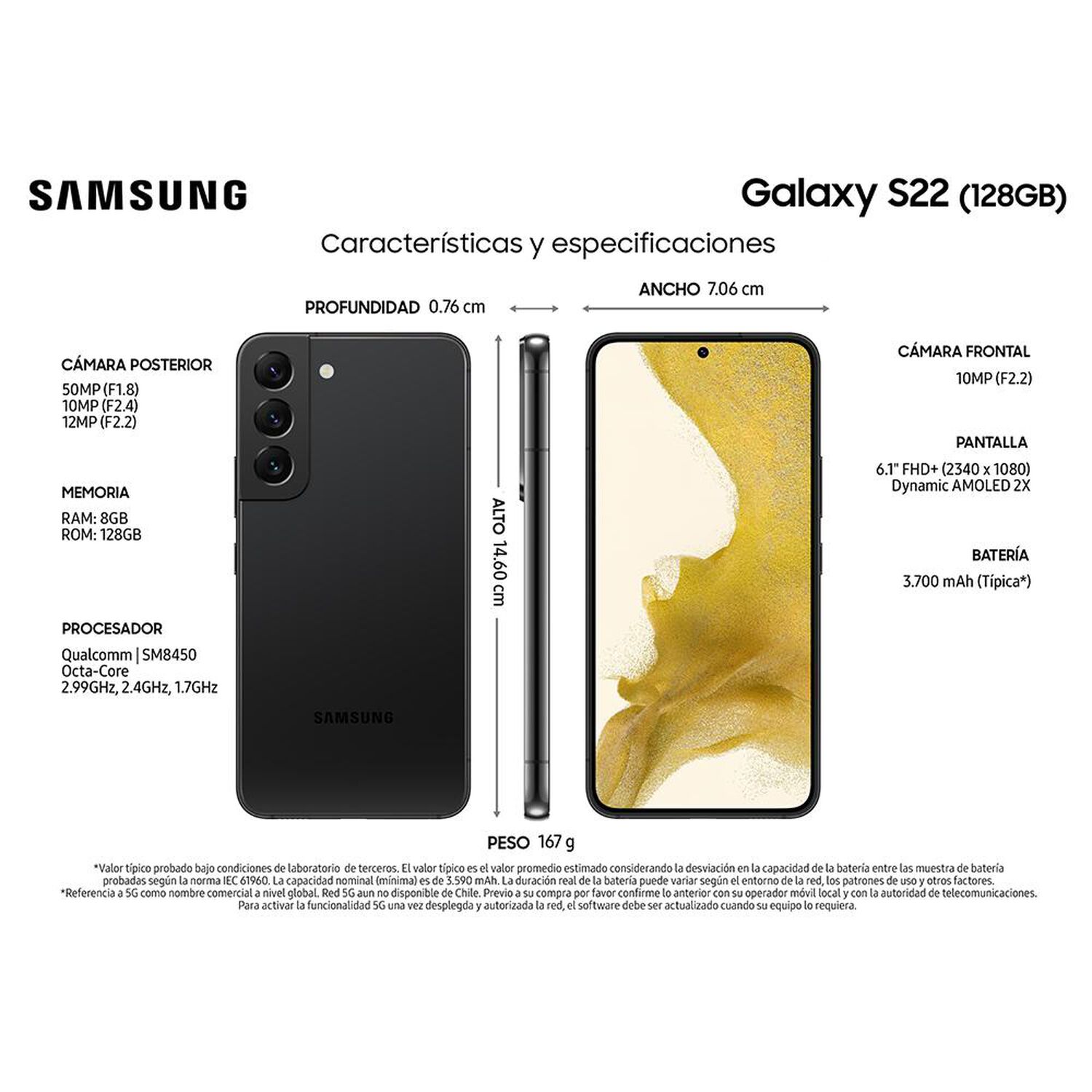 Smartphone Samsung Galaxy S22 / 128 GB / Liberado image number 1.0