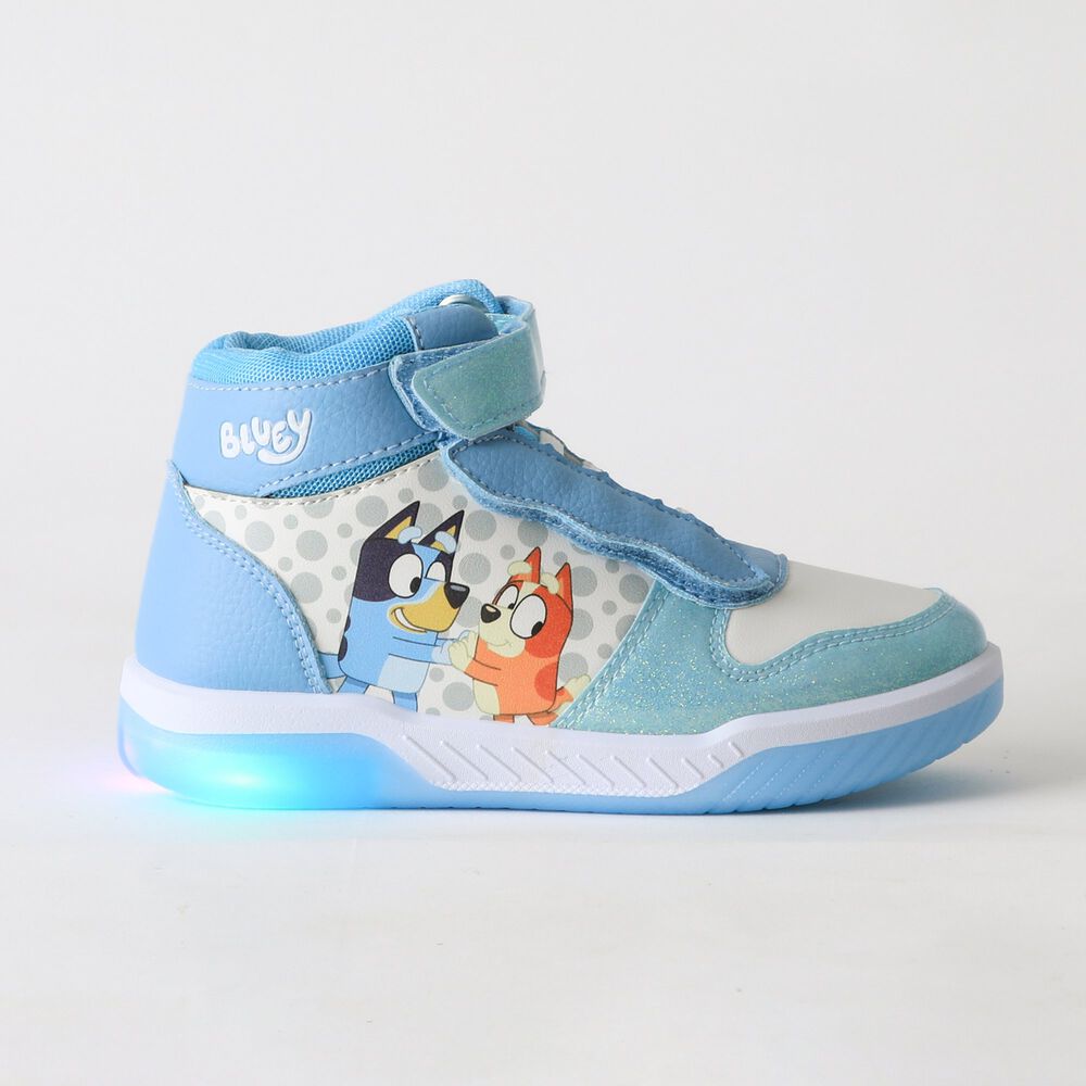 Zapatilla Ca&ntilde;a Alta Ni&ntilde;a Luces Celeste Bingo & Bluey image number 0.0