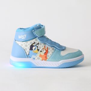 Zapatilla Ca&ntilde;a Alta Ni&ntilde;a Luces Celeste Bingo & Bluey