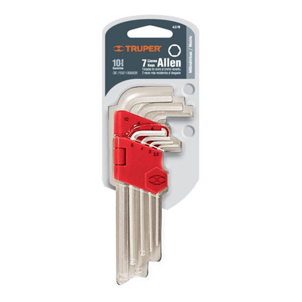 Juego Llaves Allen En Pulgadas 7un. Largas 1/8" A 3/8" - Truper image number 1.0