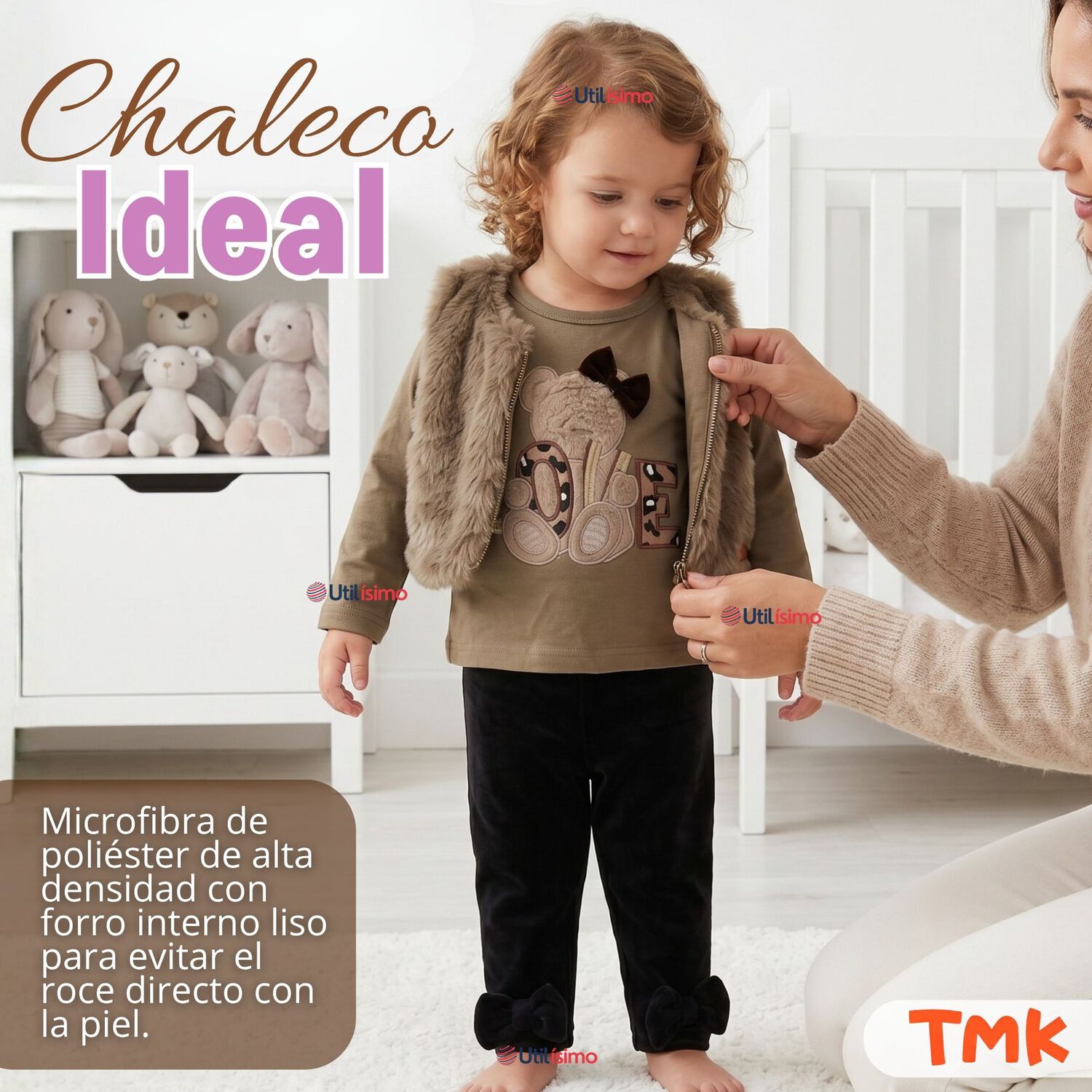 Conjunto Buzo Polera Chaleco 3 Piezas Beb&eacute; Ni&ntilde;a Tedmimak Beautiful Bear image number 8.0