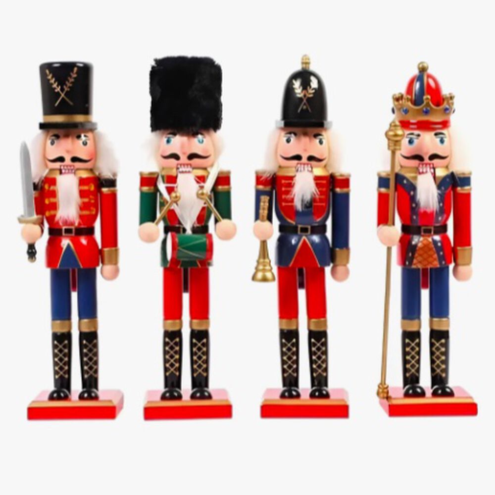 4 Marionetas De Soldado Cascanueces Navideñas image number 0.0