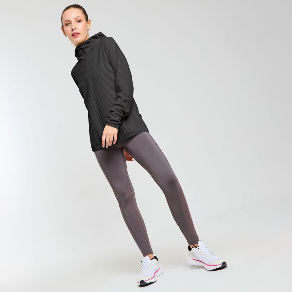 Polerón Deportivo Waffle Cuello Alto Con Capucha Mujer Wetland image number 1.0