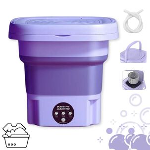Mini Lavadora Port&aacute;til Plegable 6l De Cubo Peque&ntilde;o Morado