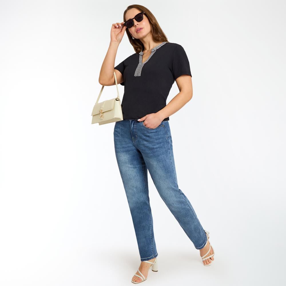 Polera Lisa Manga Corta Cuello Mao Mujer Geeps image number 1.0