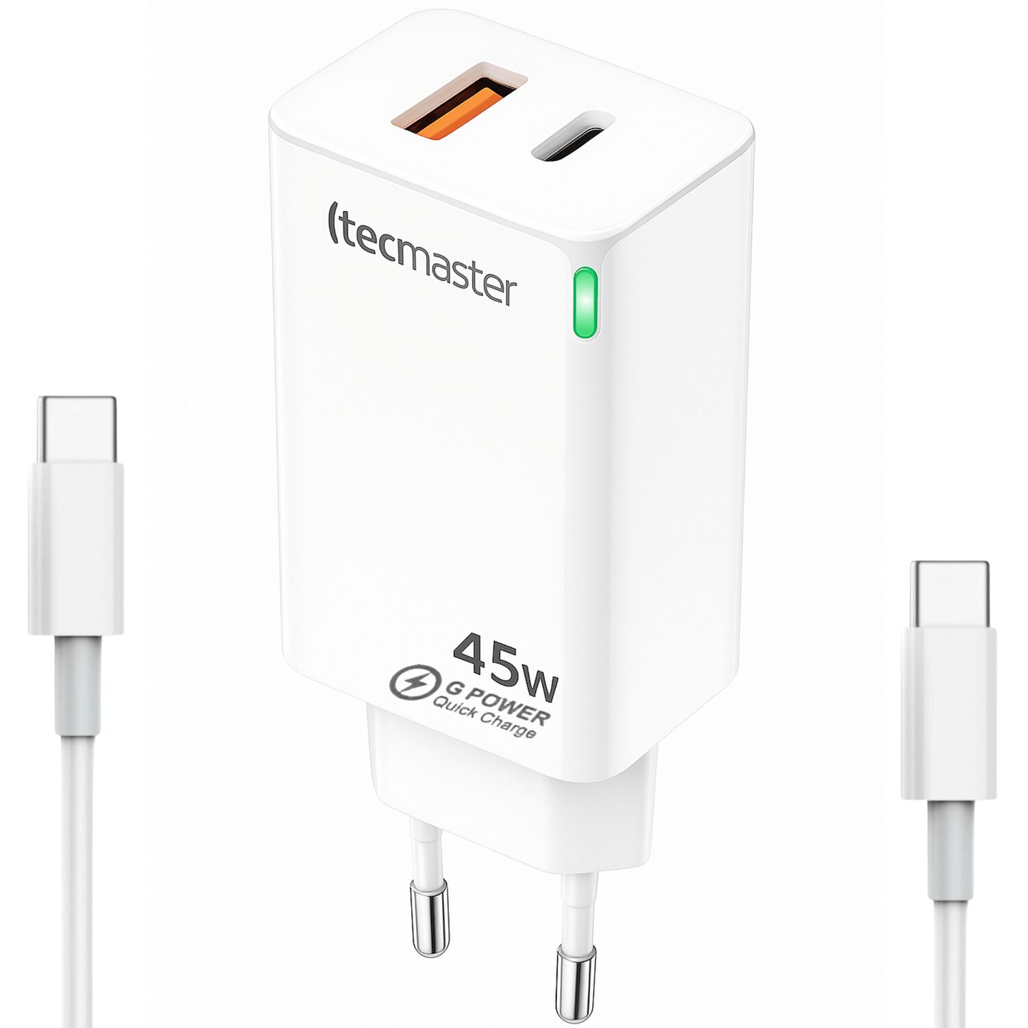 Cargador Pared 45w Gan Pd Type-c + Usb Tecmaster Sec 200540 image number 0.0