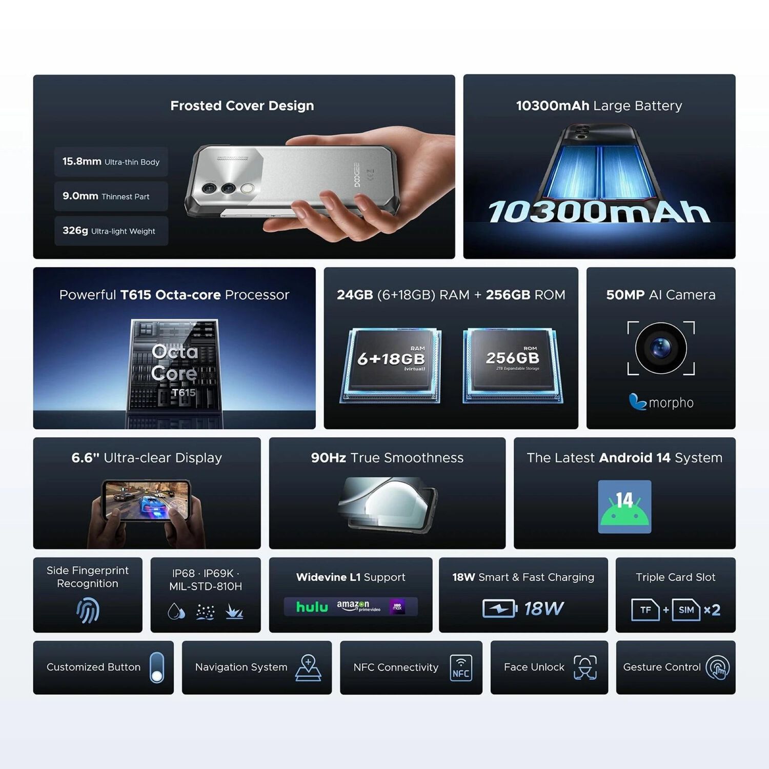 Doogee Blade 10 Power: Rugged Ip68, Android 14, 50mp, 10.300mah image number 2.0