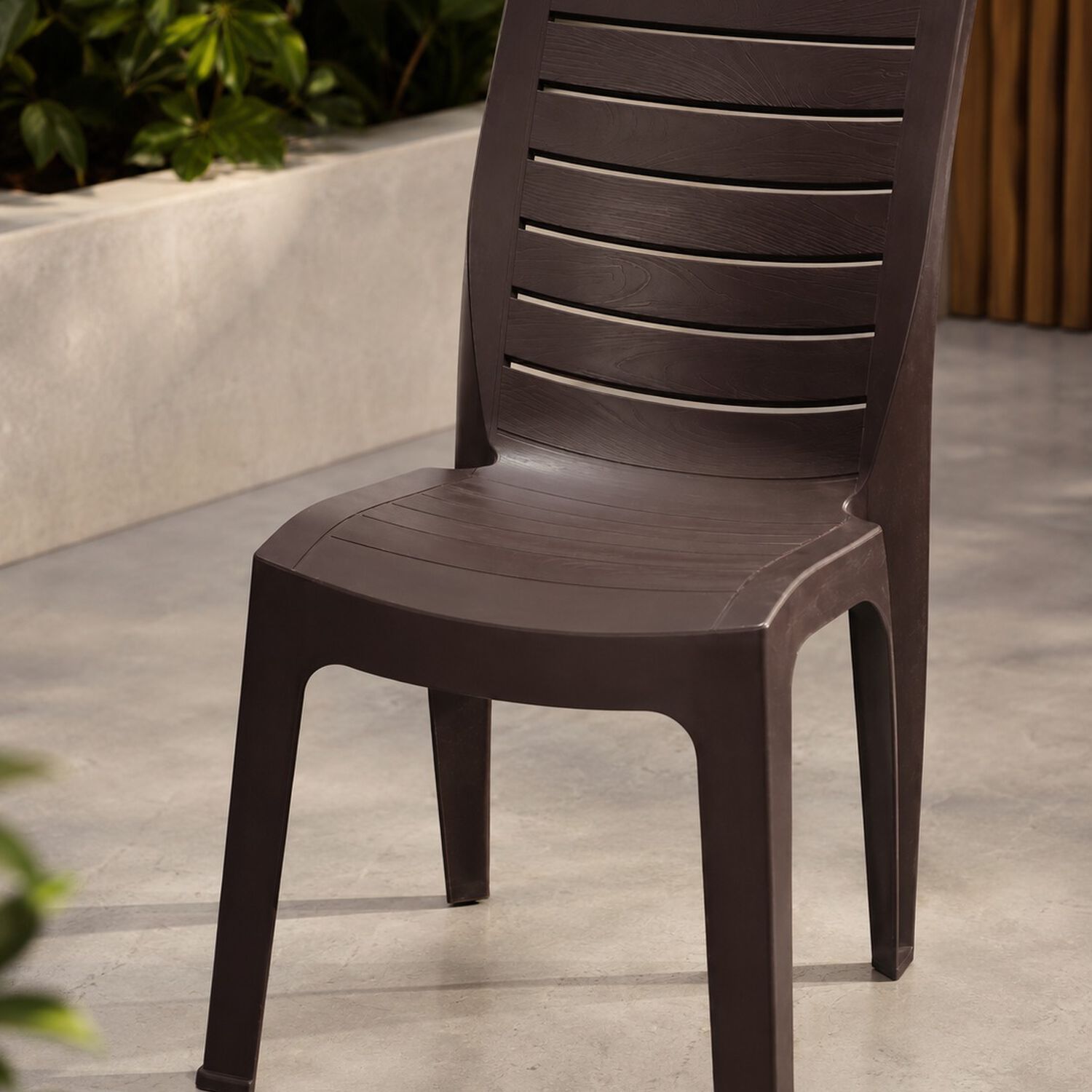 Silla Para Jardin Living Habitacion Modelo Roble Marca Reyplast image number 0.0