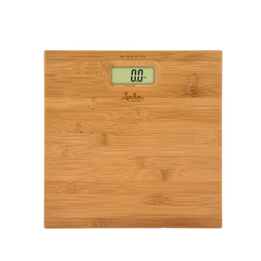 Elegante Pesa De Baño Fabricada En Bambú Natural. Marca Jata Color Beige image number 0.0